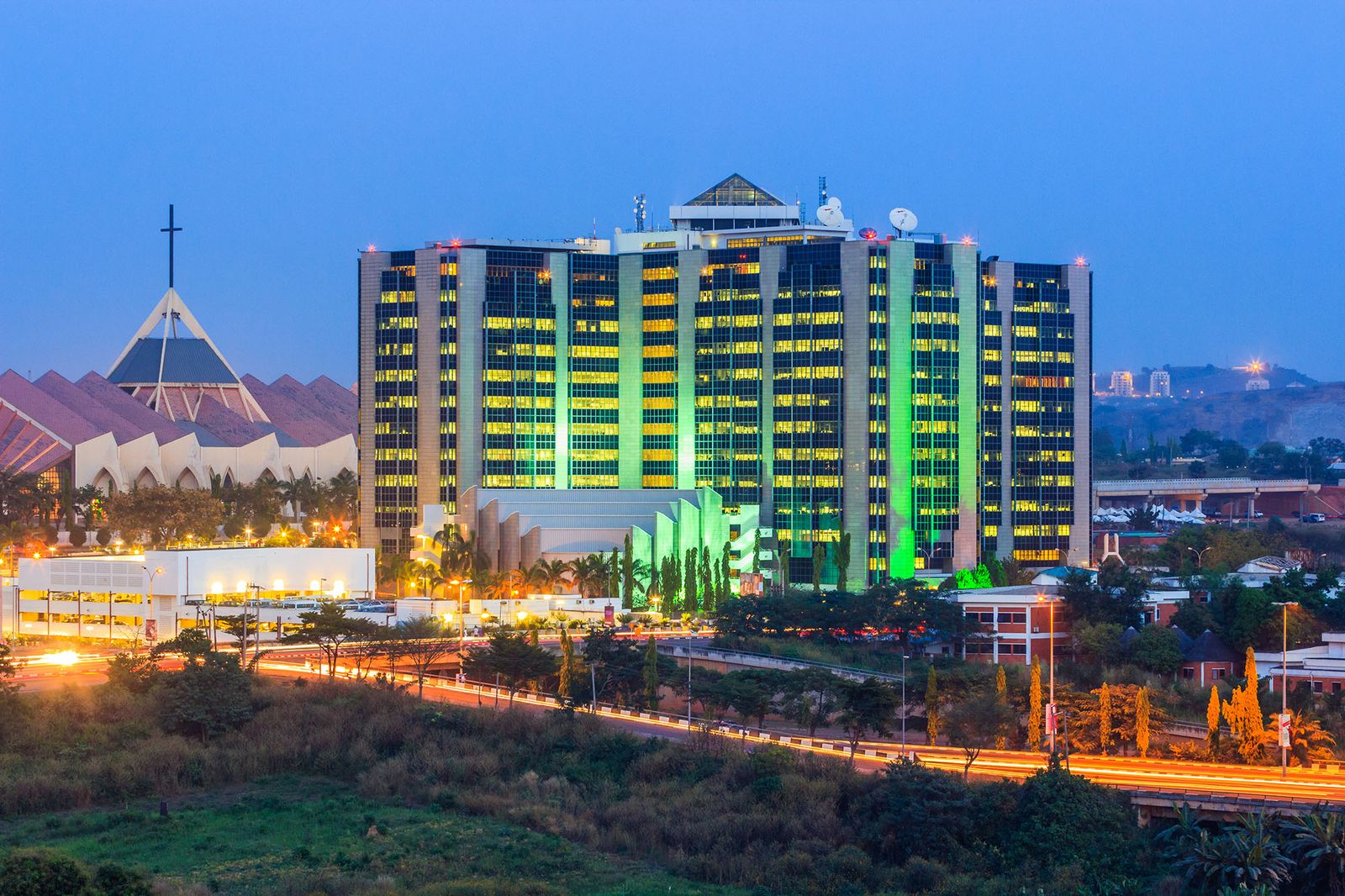Night Falls on CBD F.C.T., Abuja, Nigeria